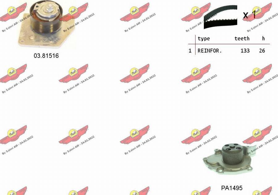 Autokit 04.5315PA - Water Pump & Timing Belt Set autospares.lv