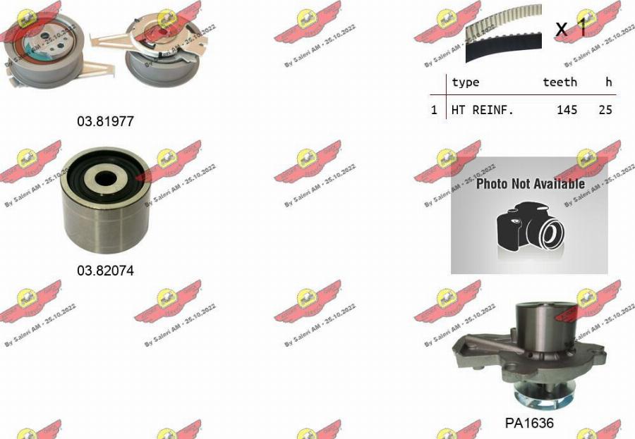 Autokit 04.5370PA - Water Pump & Timing Belt Set autospares.lv