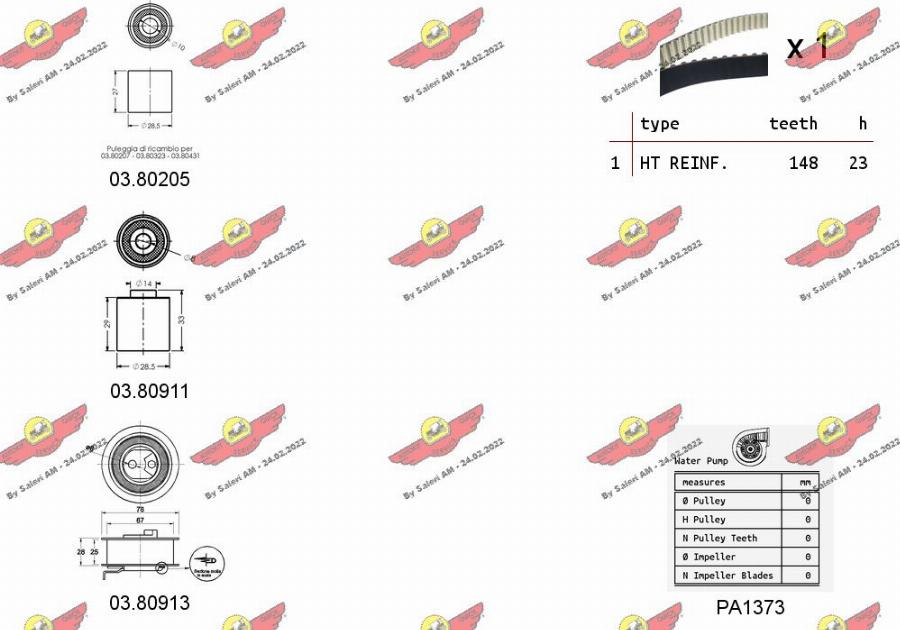 Autokit 04.5298PA - Water Pump & Timing Belt Set autospares.lv