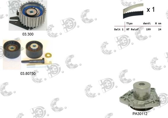 Autokit 04.5247PA - Water Pump & Timing Belt Set autospares.lv