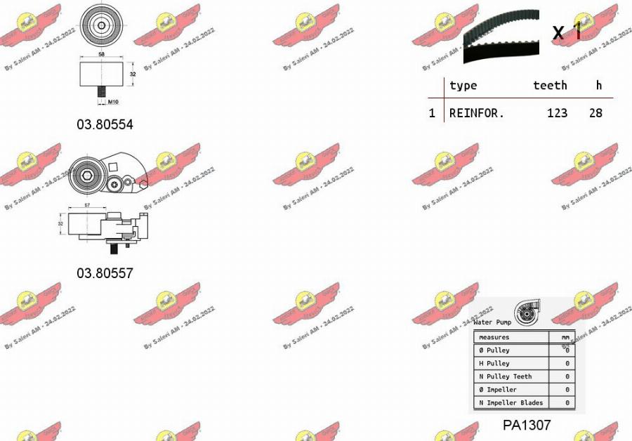 Autokit 04.5259PA - Water Pump & Timing Belt Set autospares.lv