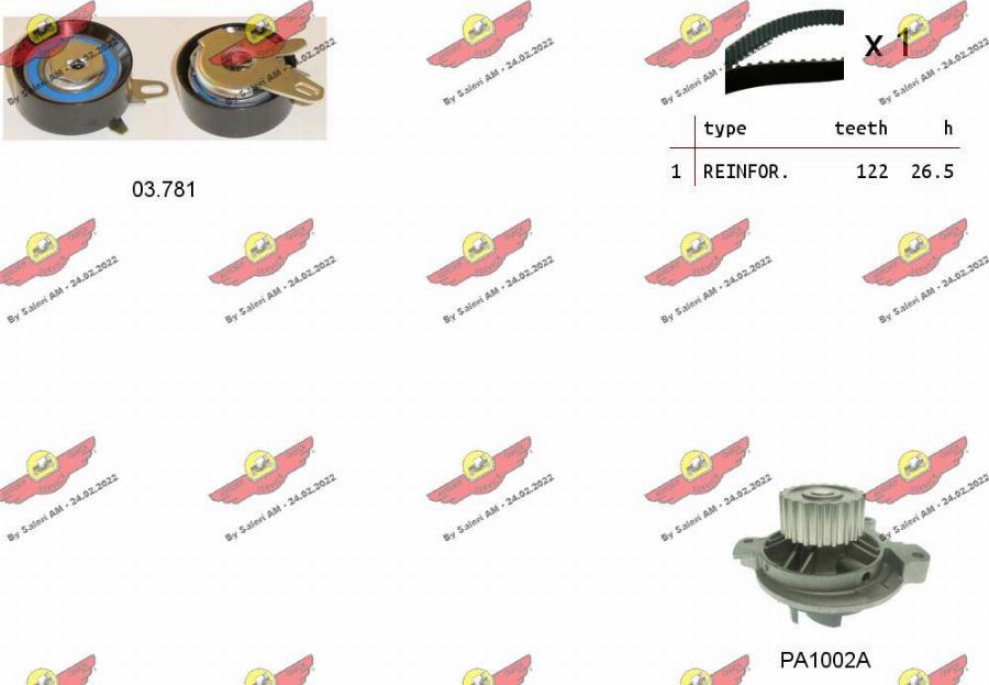 Autokit 04.5222PA - Water Pump & Timing Belt Set autospares.lv