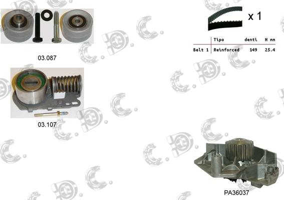 Autokit 04.5227PA - Water Pump & Timing Belt Set autospares.lv