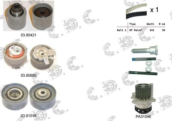 Autokit 04.5279PA - Water Pump & Timing Belt Set autospares.lv