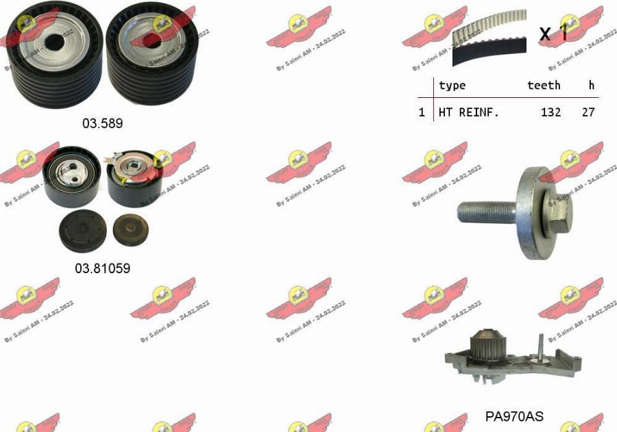 Autokit 04.5278PA - Water Pump & Timing Belt Set autospares.lv