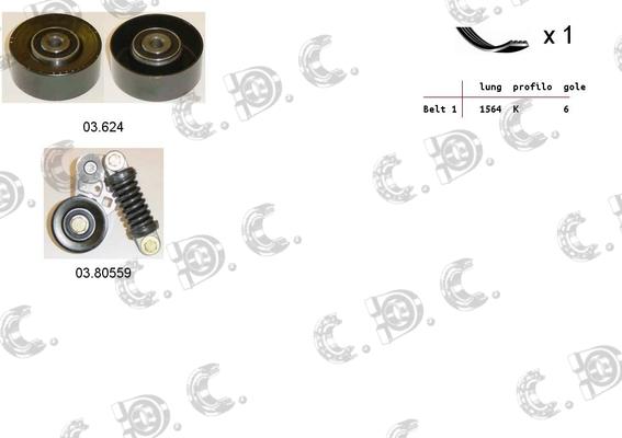 Autokit 06.0001 - V-Ribbed Belt Set autospares.lv