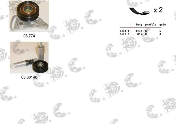 Autokit 06.0116 - V-Ribbed Belt Set autospares.lv