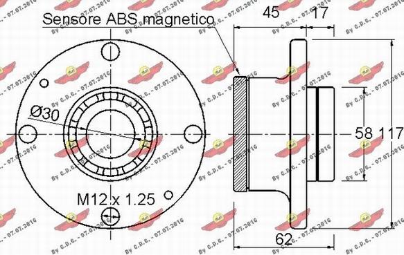 Autokit 01.98008 - Wheel hub, bearing Kit autospares.lv