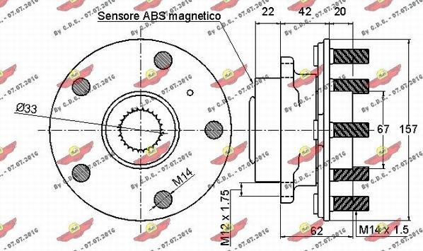 Autokit 01.97973 - Wheel hub, bearing Kit autospares.lv