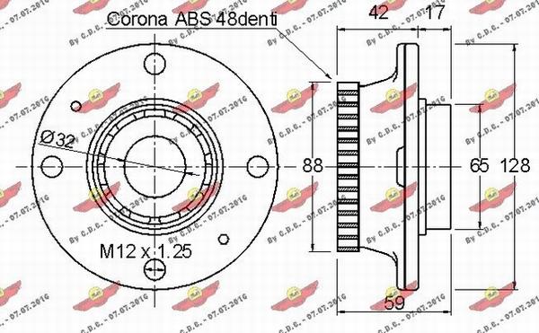 Autokit 01.97459 - Wheel hub, bearing Kit autospares.lv