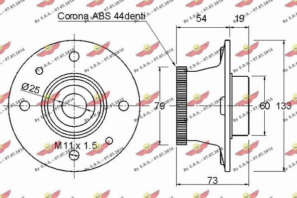 Autokit 01.97550 - Wheel hub, bearing Kit autospares.lv