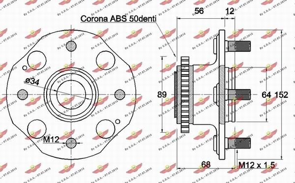 Autokit 01.97601 - Wheel hub, bearing Kit autospares.lv