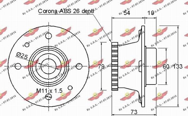 Autokit 01.97192 - Wheel hub, bearing Kit autospares.lv