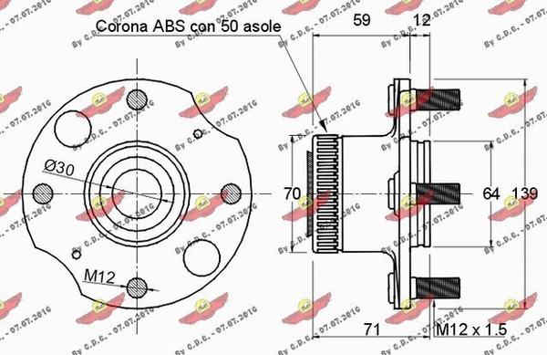 Autokit 01.079 - Wheel hub, bearing Kit autospares.lv