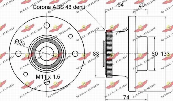 Autokit 01.161 - Wheel hub, bearing Kit autospares.lv