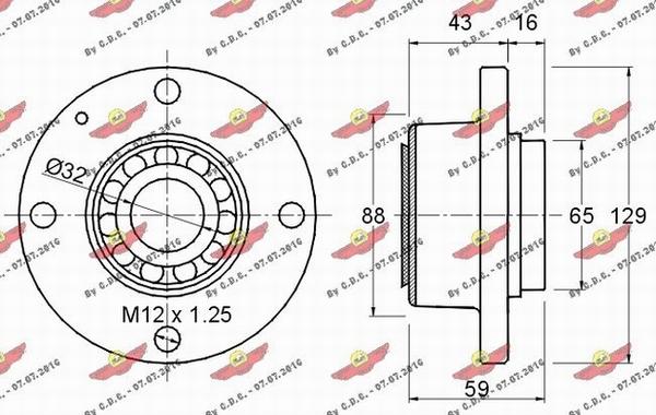 Autokit 01.138 - Wheel hub, bearing Kit autospares.lv