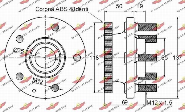 Autokit 01.804 - Wheel hub, bearing Kit autospares.lv