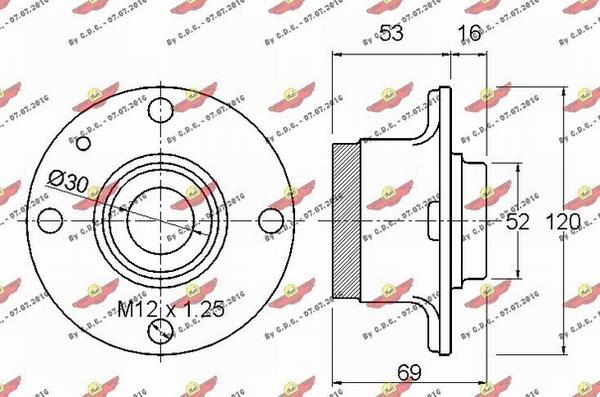 Autokit 01.800 - Wheel hub, bearing Kit autospares.lv