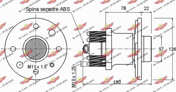 Autokit 01.873 - Wheel hub, bearing Kit autospares.lv