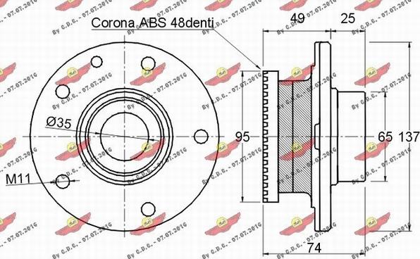 Autokit 01.348 - Wheel hub, bearing Kit autospares.lv