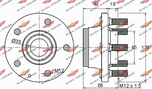 Autokit 01.293 - Wheel hub, bearing Kit autospares.lv