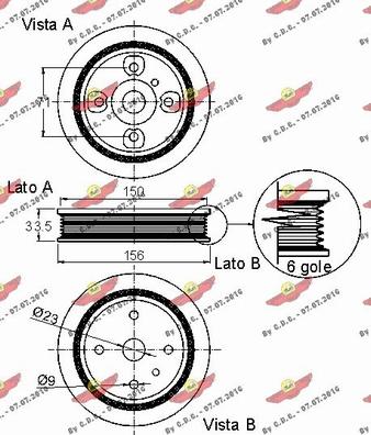 Autokit 03.90099 - Belt Pulley, crankshaft autospares.lv