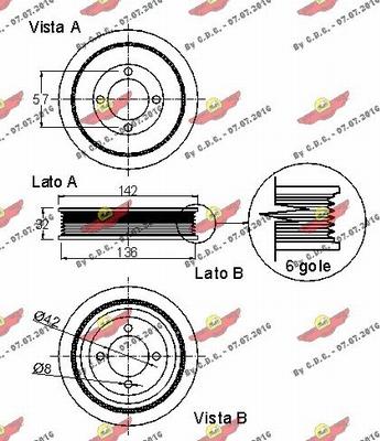 Autokit 03.90084 - Belt Pulley, crankshaft autospares.lv