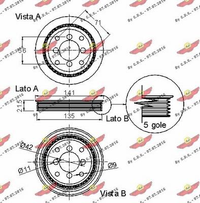 Autokit 03.90073 - Belt Pulley, crankshaft autospares.lv