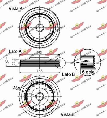 Autokit 03.90151 - Belt Pulley, crankshaft autospares.lv