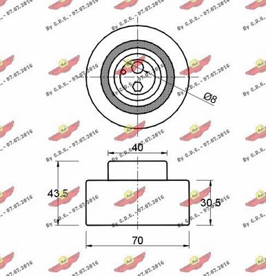 Autokit 03.413 - Tensioner Pulley, timing belt autospares.lv