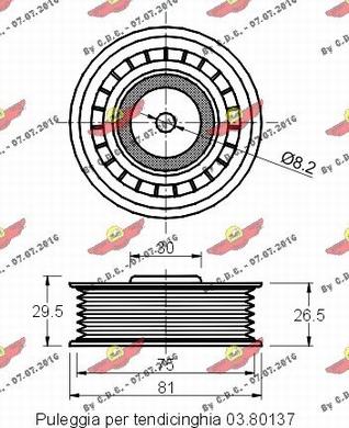 Autokit 03.565 - Pulley, v-ribbed belt autospares.lv