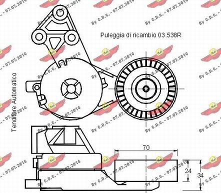 Autokit 03.567 - Belt Tensioner, v-ribbed belt autospares.lv