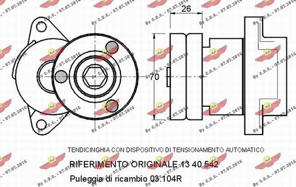 Autokit 03.534 - Belt Tensioner, v-ribbed belt autospares.lv