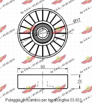 Autokit 03.632 - Pulley, v-ribbed belt autospares.lv