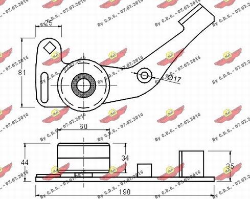 Autokit 03.037 - Tensioner Pulley, timing belt autospares.lv