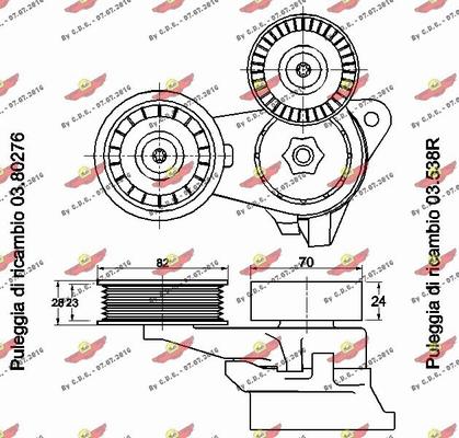 Autokit 03.80971 - Belt Tensioner, v-ribbed belt autospares.lv