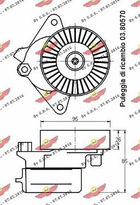 Autokit 03.80498 - Belt Tensioner, v-ribbed belt autospares.lv