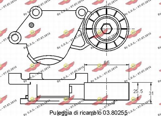 Autokit 03.80497 - Belt Tensioner, v-ribbed belt autospares.lv