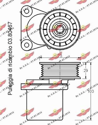 Autokit 03.80466 - Belt Tensioner, v-ribbed belt autospares.lv