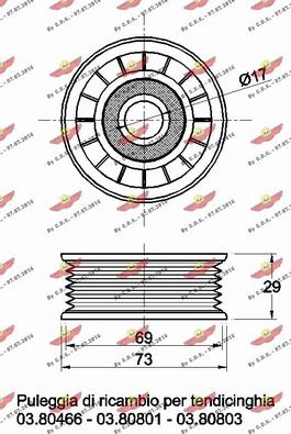 Autokit 03.80467 - Pulley, v-ribbed belt autospares.lv