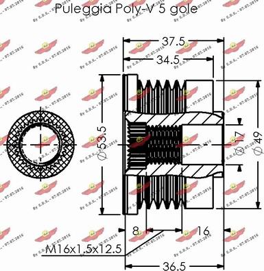 Autokit 03.80403 - Pulley, alternator, freewheel clutch autospares.lv