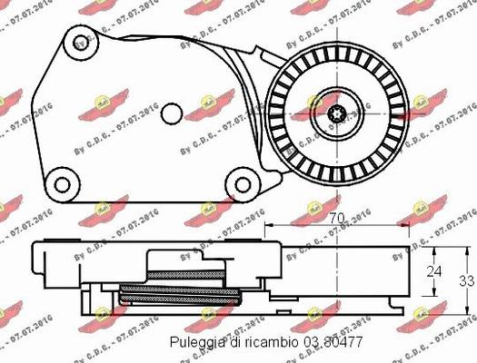 Autokit 03.80476 - Belt Tensioner, v-ribbed belt autospares.lv