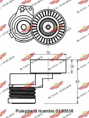 Autokit 03.80537 - Belt Tensioner, v-ribbed belt autospares.lv