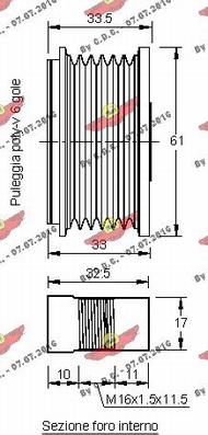 Autokit 03.80641 - Pulley, alternator, freewheel clutch autospares.lv