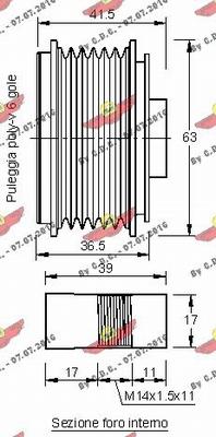 Autokit 03.80643 - Pulley, alternator, freewheel clutch autospares.lv