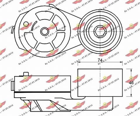 Autokit 03.80619 - Belt Tensioner, v-ribbed belt autospares.lv