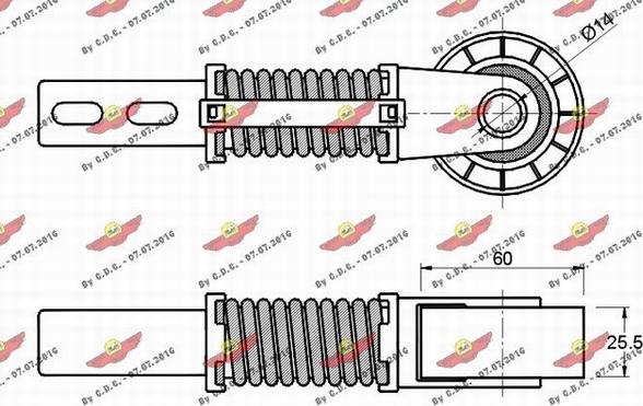 Autokit 03.80689 - Belt Tensioner, v-ribbed belt autospares.lv