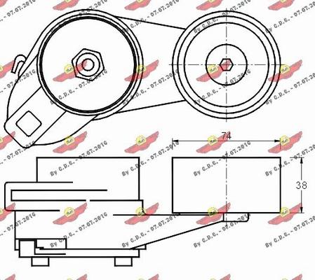 Autokit 03.80635 - Belt Tensioner, v-ribbed belt autospares.lv