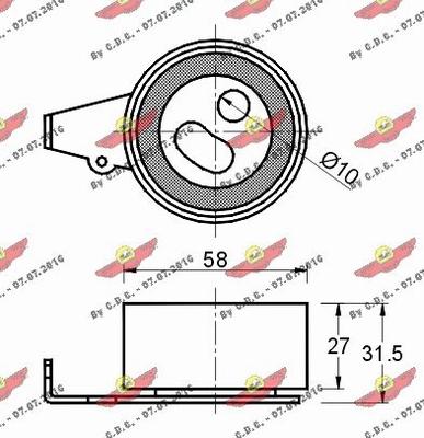 Autokit 03.80677 - Tensioner Pulley, timing belt autospares.lv