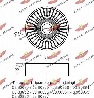 Autokit 03.80183 - Pulley, v-ribbed belt autospares.lv